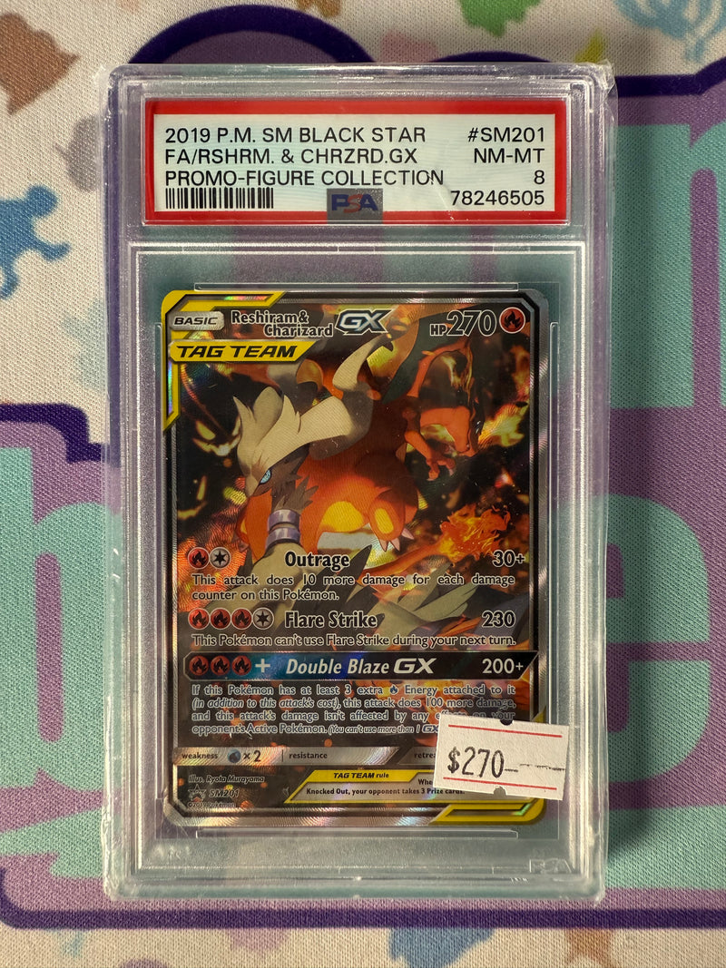 PSA 8 - Reshiram & Charizard -