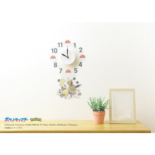 Pikachu & Eevee Wall Clock Sticker - Comfy Hobbies