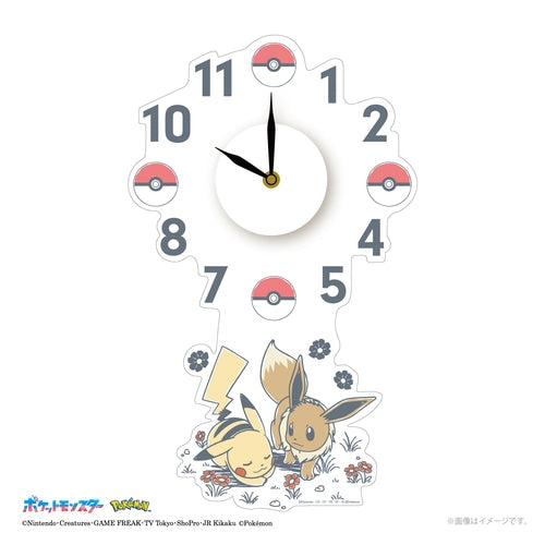 Pikachu & Eevee Wall Clock Sticker - Comfy Hobbies
