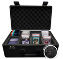 EVORETRO Four-Row Aluminum Graded Card Storage Box with Key Lock