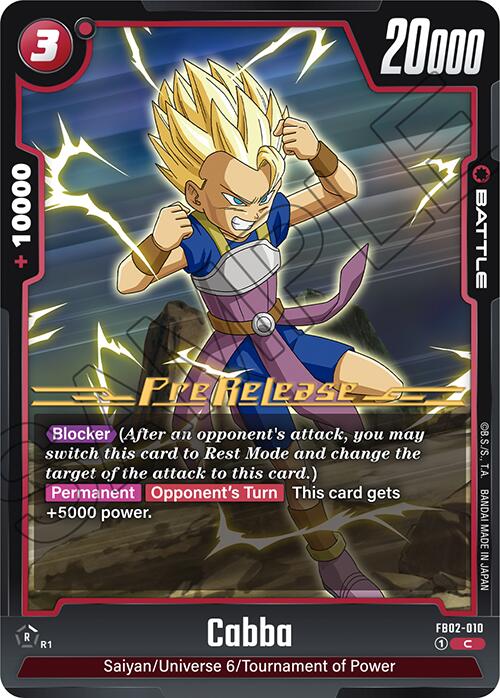 Cabba [Blazing Aura Pre-Release Cards]