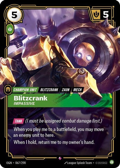 Blitzcrank - Impassive - 067/298 - Rare