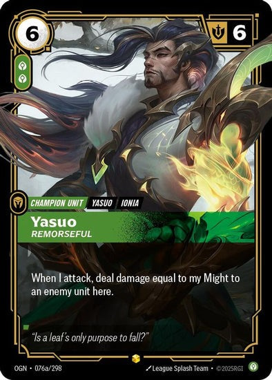 Yasuo - Remorseful - 076a/298 - Alternate Art