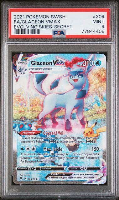 Glaceon VMAX - EVOLVING SKIES - PSA 9