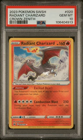 Radiant Charizard - CROWN ZENITH - PSA 10