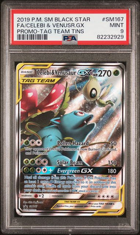 Celebi & Venusaur GX - SM BLACK STAR PROMO - PSA 9
