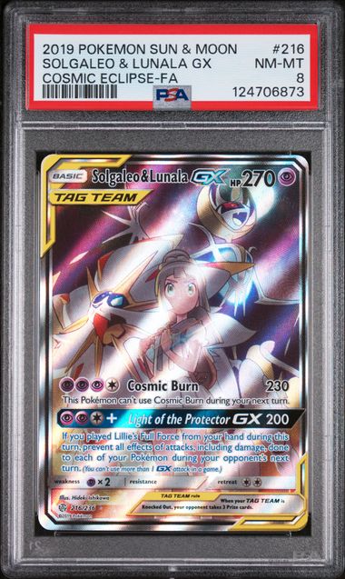 Solgaleo & Lunala GX - COSMIC ECLIPSE - PSA 8
