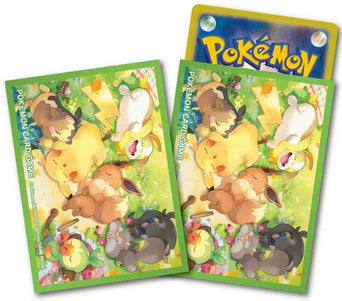 Card Sleeve - Japan-exclusive - Sleeping Pikachu&Eevee (Pack of 64)