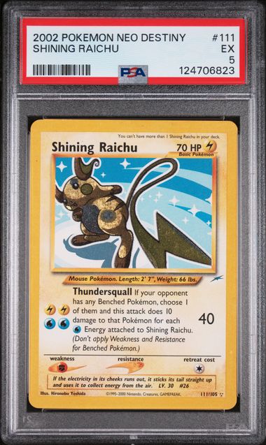 Shining Raichu - NEO DESTINY - PSA 5