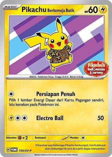 Pikachu Berkemeja Batik 154/sv-p