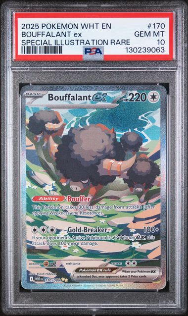 Bouffalant ex - WHITE FLARE - PSA 10