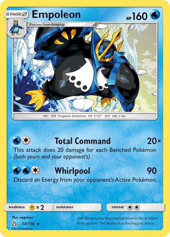 Empoleon (34/156) (Cracked Ice Holo) (Theme Deck Exclusive) [Sun & Moon: Ultra Prism] - Comfy Hobbies