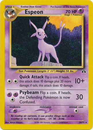 Espeon (20/75) [Neo Discovery Unlimited] - Comfy Hobbies