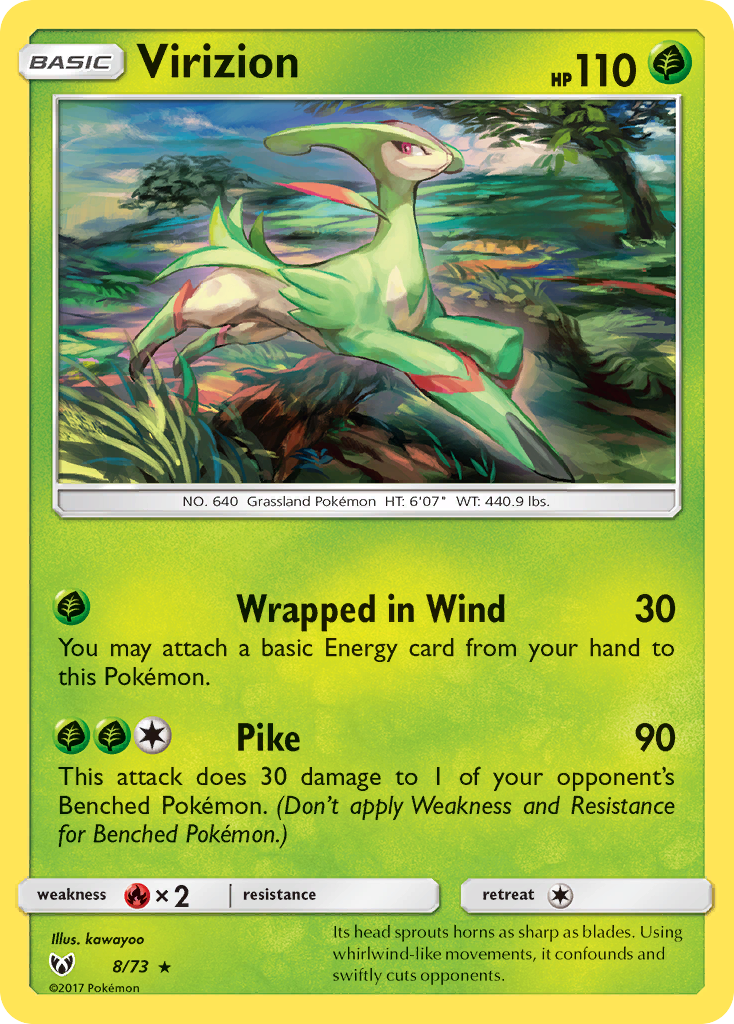 Virizion (8/73) [Sun & Moon: Shining Legends] - Comfy Hobbies