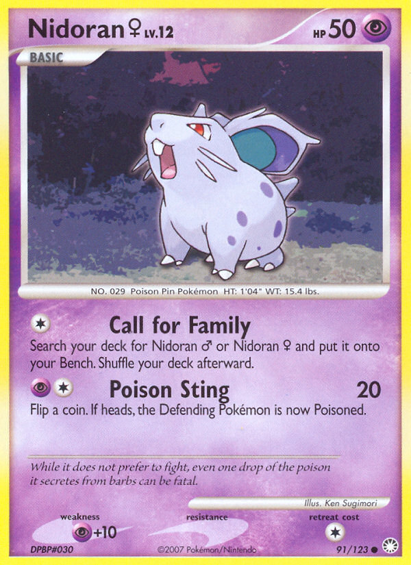 Nidoran (91/123) (Female) [Diamond & Pearl: Mysterious Treasures] - Comfy Hobbies