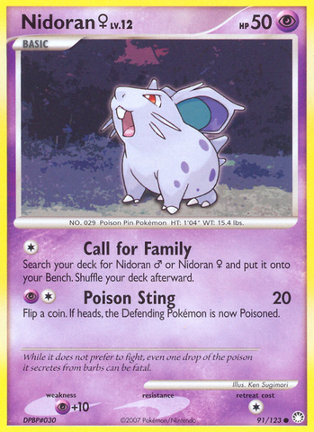 Nidoran (91/123) (Female) [Diamond & Pearl: Mysterious Treasures] - Comfy Hobbies