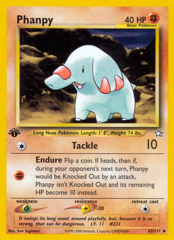 Phanpy (43/111) [Neo Genesis 1st Edition] - Comfy Hobbies