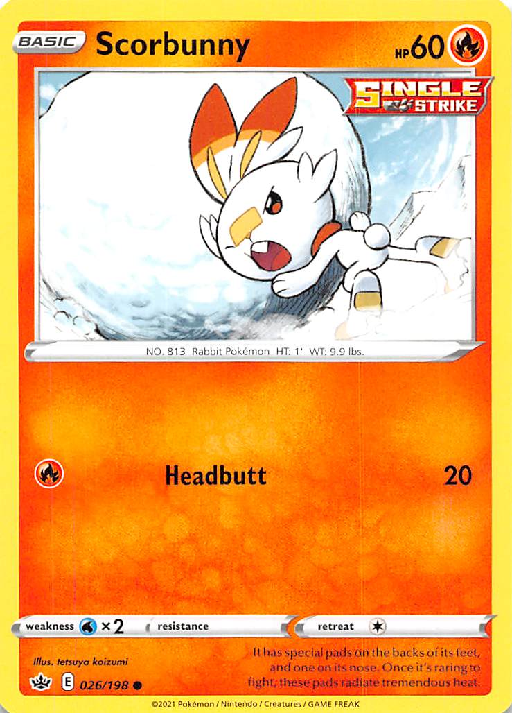 Scorbunny (026/198) [Sword & Shield: Chilling Reign] - Comfy Hobbies