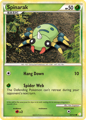 Spinarak (83/123) [HeartGold & SoulSilver: Base Set] - Comfy Hobbies
