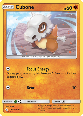 Cubone (90/214) [Sun & Moon: Unbroken Bonds] - Comfy Hobbies