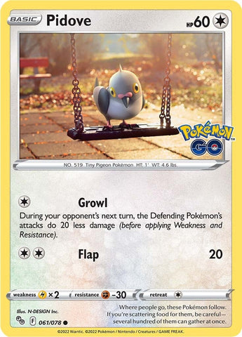 Pidove (061/078) [Pokémon GO] - Comfy Hobbies