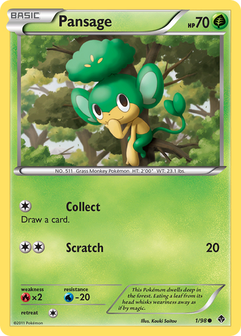 Pansage (1/98) [Black & White: Emerging Powers] - Comfy Hobbies