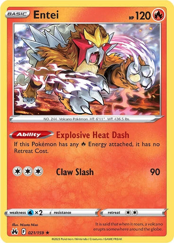 Entei (021/159) [Sword & Shield: Crown Zenith] - Comfy Hobbies