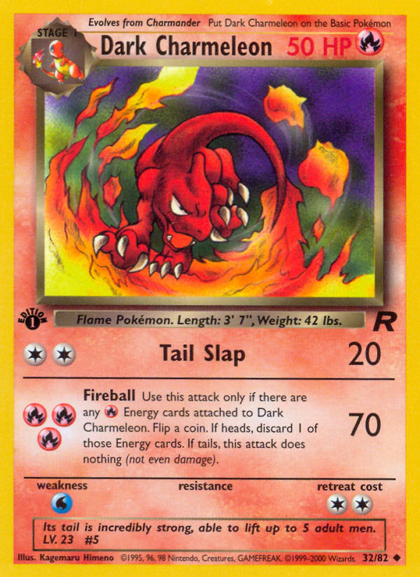 Dark Charmeleon (32/82) [Team Rocket 1st Edition] - Comfy Hobbies