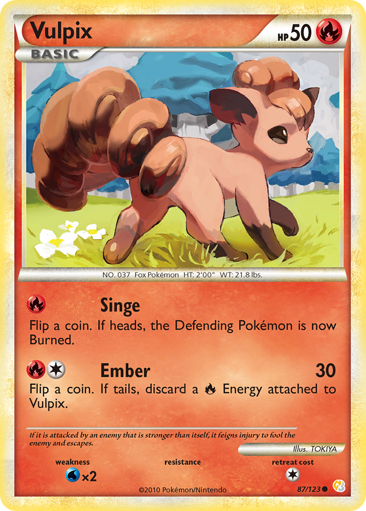 Vulpix (87/123) [HeartGold & SoulSilver: Base Set] - Comfy Hobbies