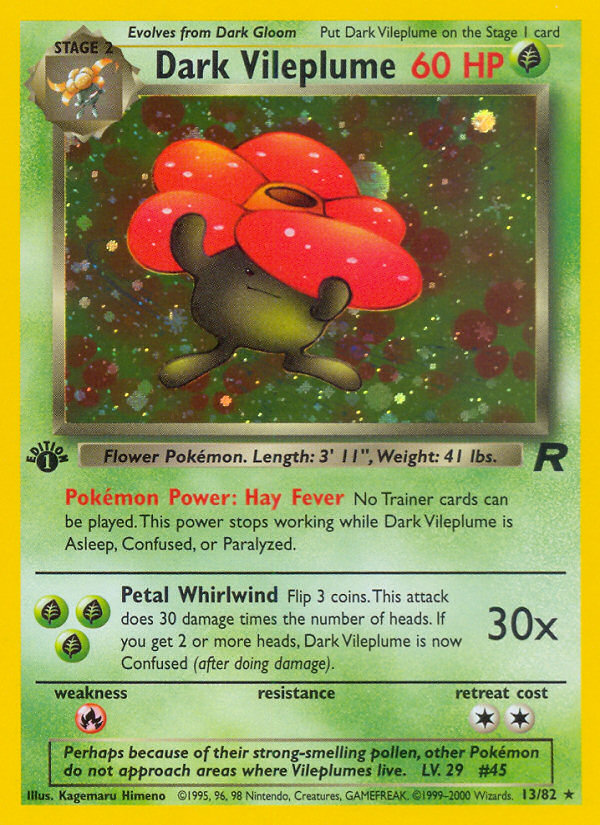 Dark Vileplume (13/82) [Team Rocket 1st Edition] - Comfy Hobbies