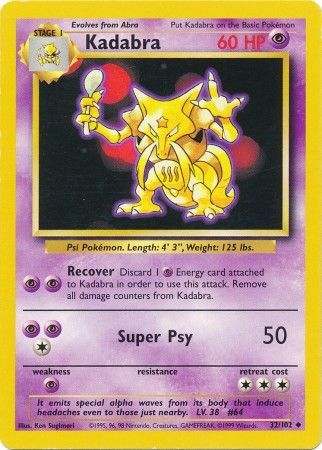 Kadabra (32/102) [Base Set Unlimited] - Comfy Hobbies