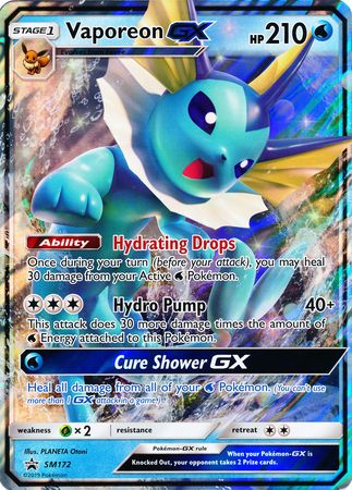 Vaporeon GX (SM172) (Jumbo Card) [Sun & Moon: Black Star Promos] - Comfy Hobbies