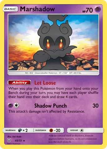 Marshadow (45/73) [Sun & Moon: Shining Legends] - Comfy Hobbies