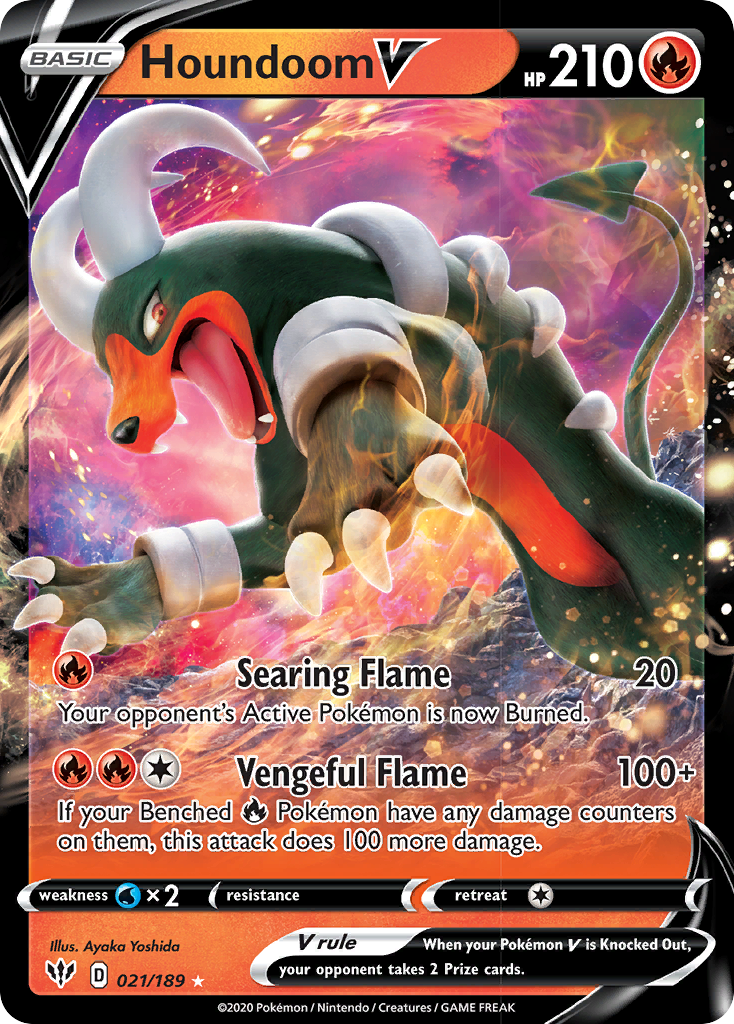 Houndoom V (021/189) [Sword & Shield: Darkness Ablaze] - Comfy Hobbies