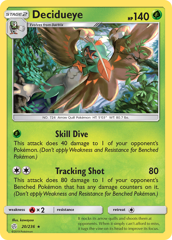 Decidueye (20/236) [Sun & Moon: Cosmic Eclipse] - Comfy Hobbies