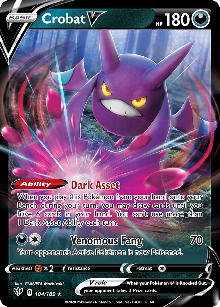 Crobat V (104/189) [Sword & Shield: Darkness Ablaze] - Comfy Hobbies