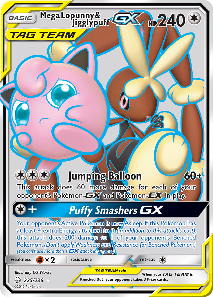 Mega Lopunny & Jigglypuff GX (225/236) [Sun & Moon: Cosmic Eclipse] - Comfy Hobbies