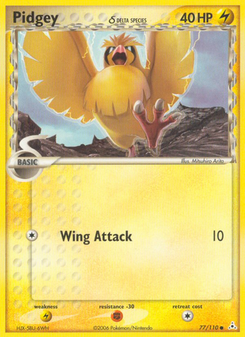 Pidgey (77/110) (Delta Species) [EX: Holon Phantoms] - Comfy Hobbies