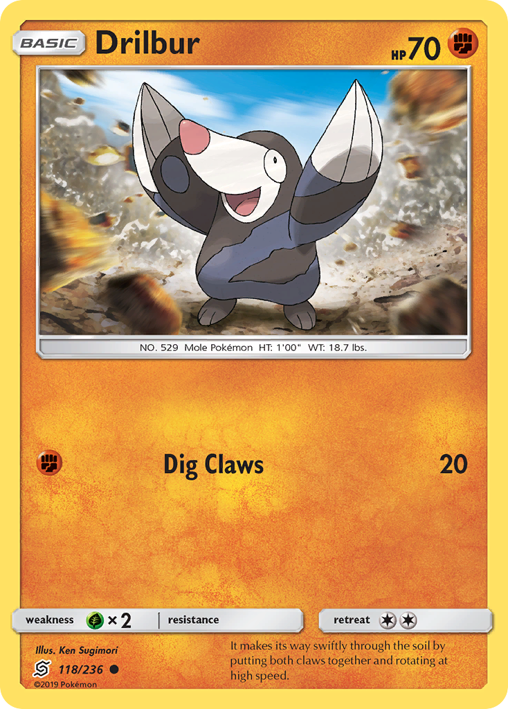 Drilbur (118/236) [Sun & Moon: Unified Minds] - Comfy Hobbies