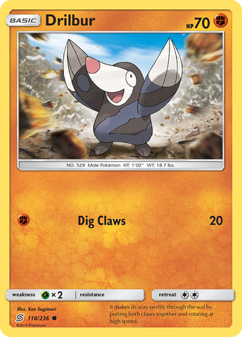 Drilbur (118/236) [Sun & Moon: Unified Minds] - Comfy Hobbies