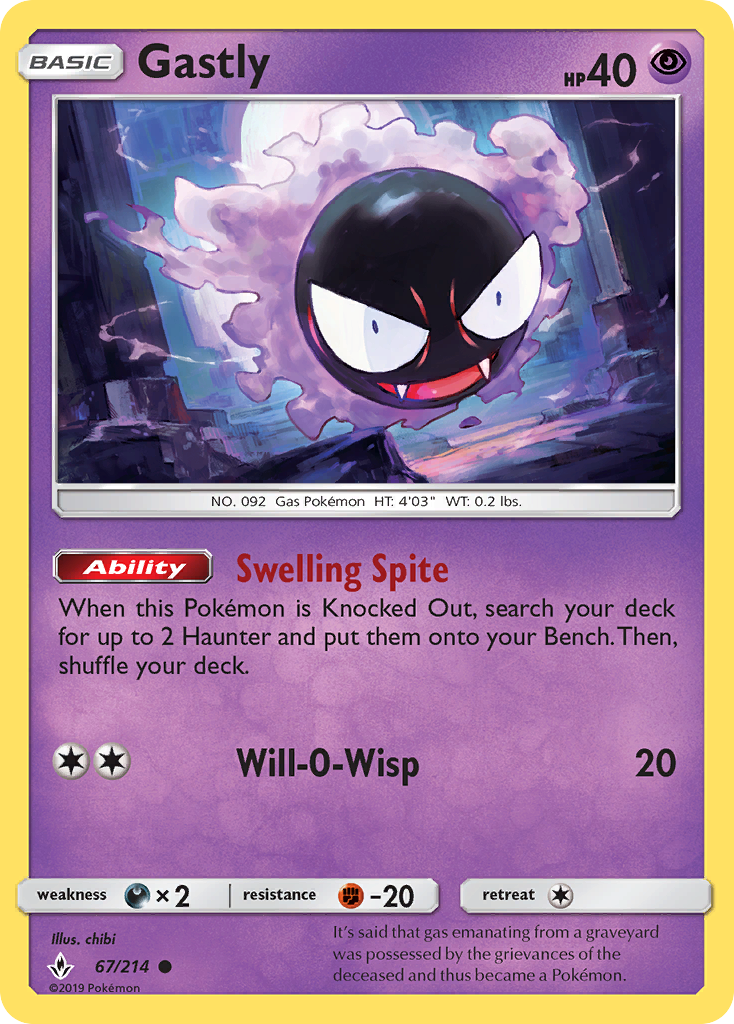 Gastly (67/214) [Sun & Moon: Unbroken Bonds] - Comfy Hobbies