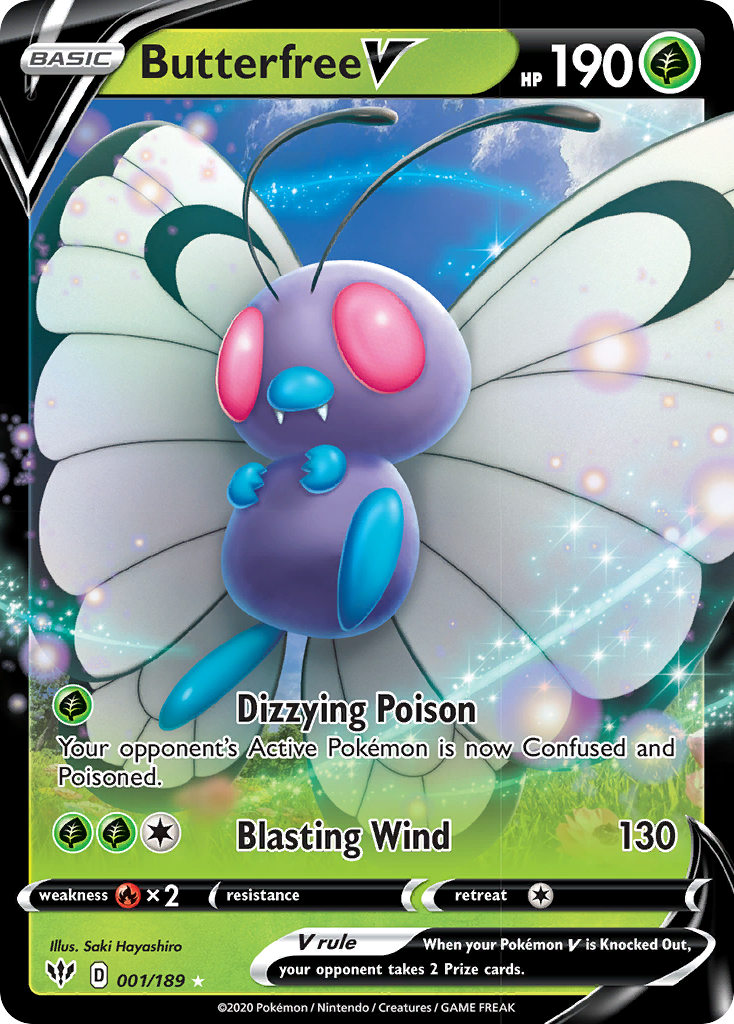 Butterfree V (001/189) [Sword & Shield: Darkness Ablaze] - Comfy Hobbies