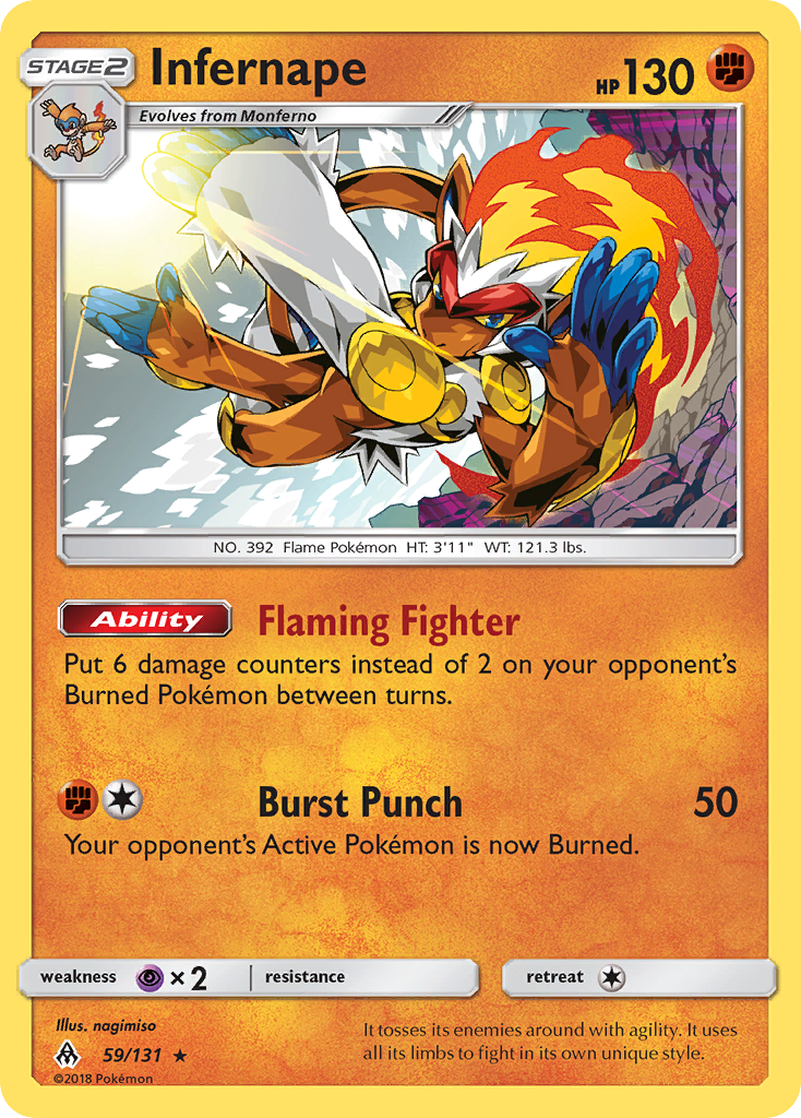 Infernape (59/131) [Sun & Moon: Forbidden Light] - Comfy Hobbies