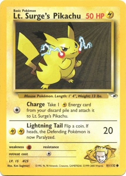 Lt. Surge's Pikachu (81/132) [Gym Heroes Unlimited] - Comfy Hobbies
