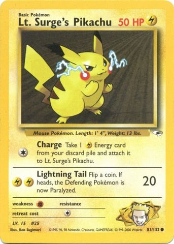 Lt. Surge's Pikachu (81/132) [Gym Heroes Unlimited] - Comfy Hobbies