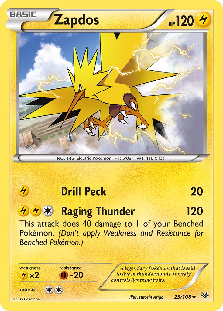 Zapdos(23/108) (Theme Deck Exclusive) [XY: Roaring Skies] - Comfy Hobbies