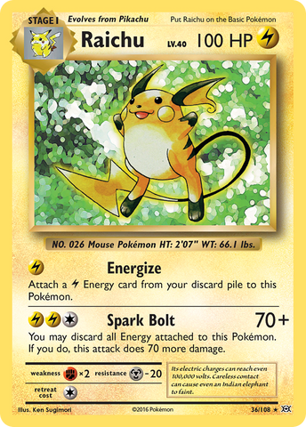 Raichu (36/108) [XY: Evolutions] - Comfy Hobbies