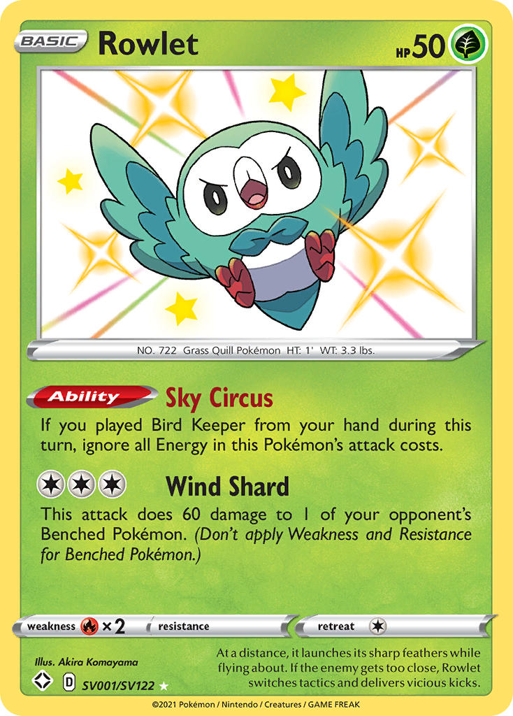 Rowlet (SV001/SV122) [Sword & Shield: Shining Fates] - Comfy Hobbies