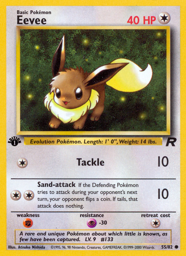 Eevee (55/82) [Team Rocket 1st Edition] - Comfy Hobbies