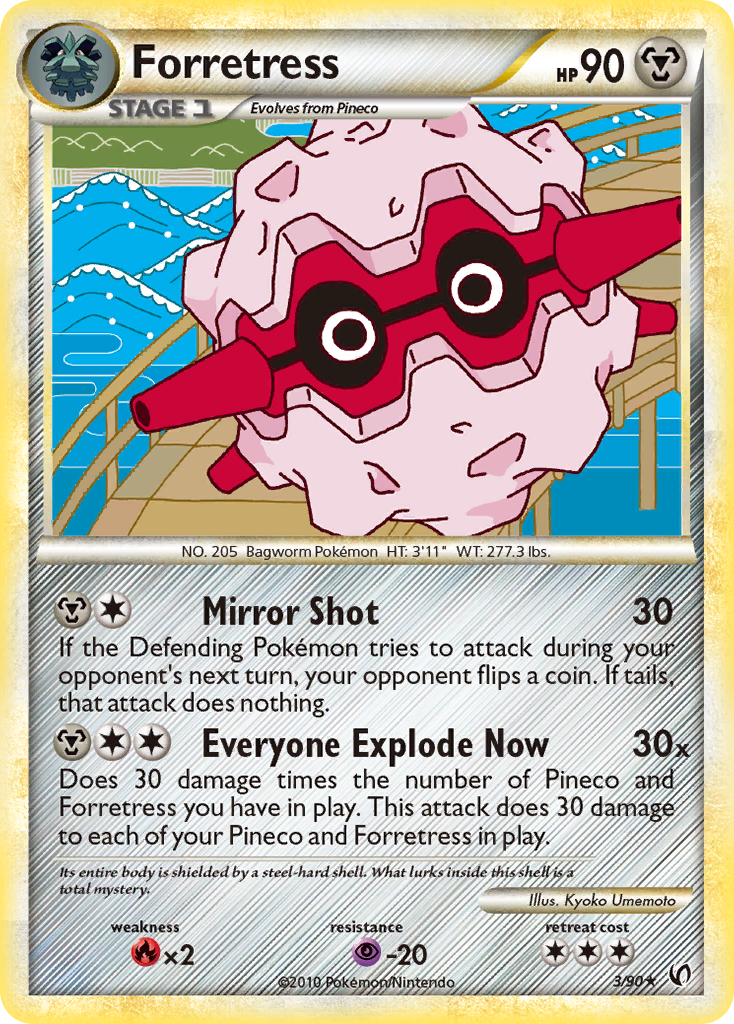 Forretress (3/90) [HeartGold & SoulSilver: Undaunted] - Comfy Hobbies